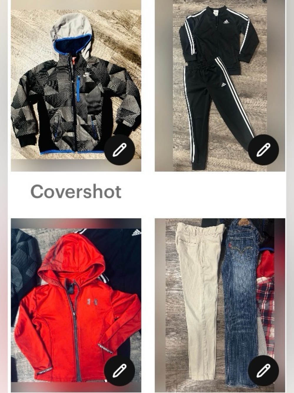 SIZE 7 BOY BUNDLE- Nike, Under Armor,, Levi’s, Adidas